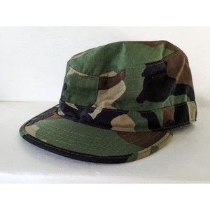 Army Cap Hat Size 7 Combat BDU Green Camo Camouflage Rip Stop